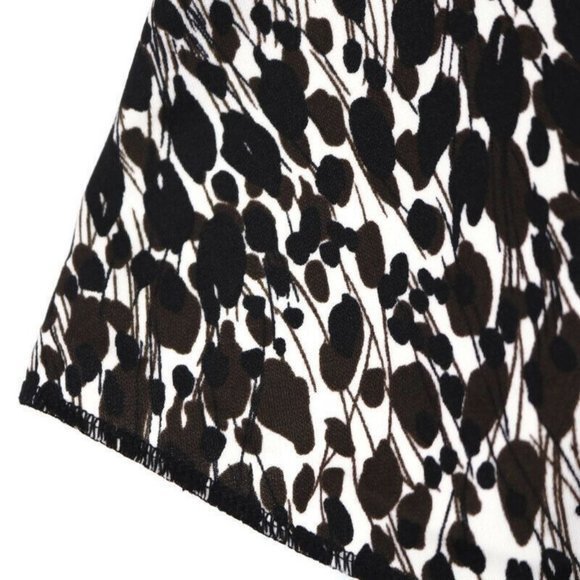 Ann Taylor A-Line Skirt‎ White Brown Black Stretch L Large - Picture 6 of 11